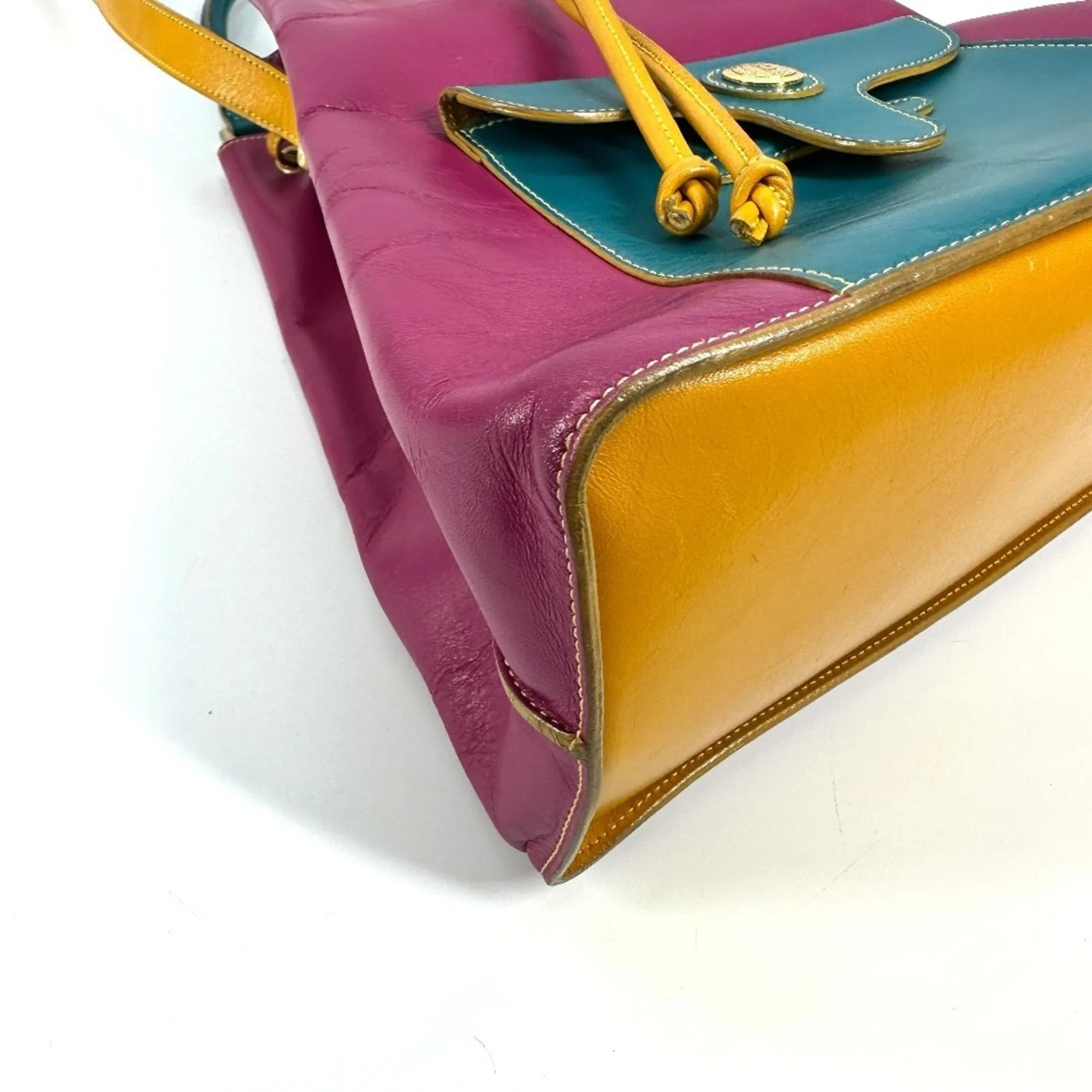 Fendi blue pink yellow Leather Handbag Shoulder Bag (Pre-Owned)
