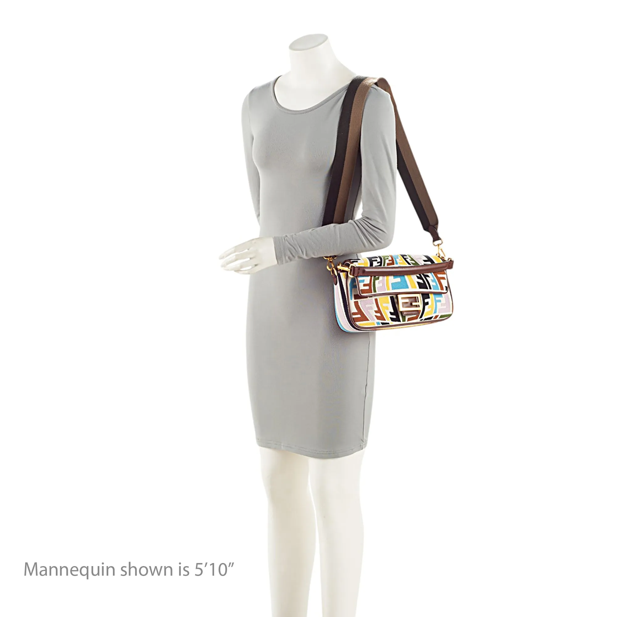 Fendi x Sara Coleman Canvas Fish Eye Medium Baguette Shoulder Bag