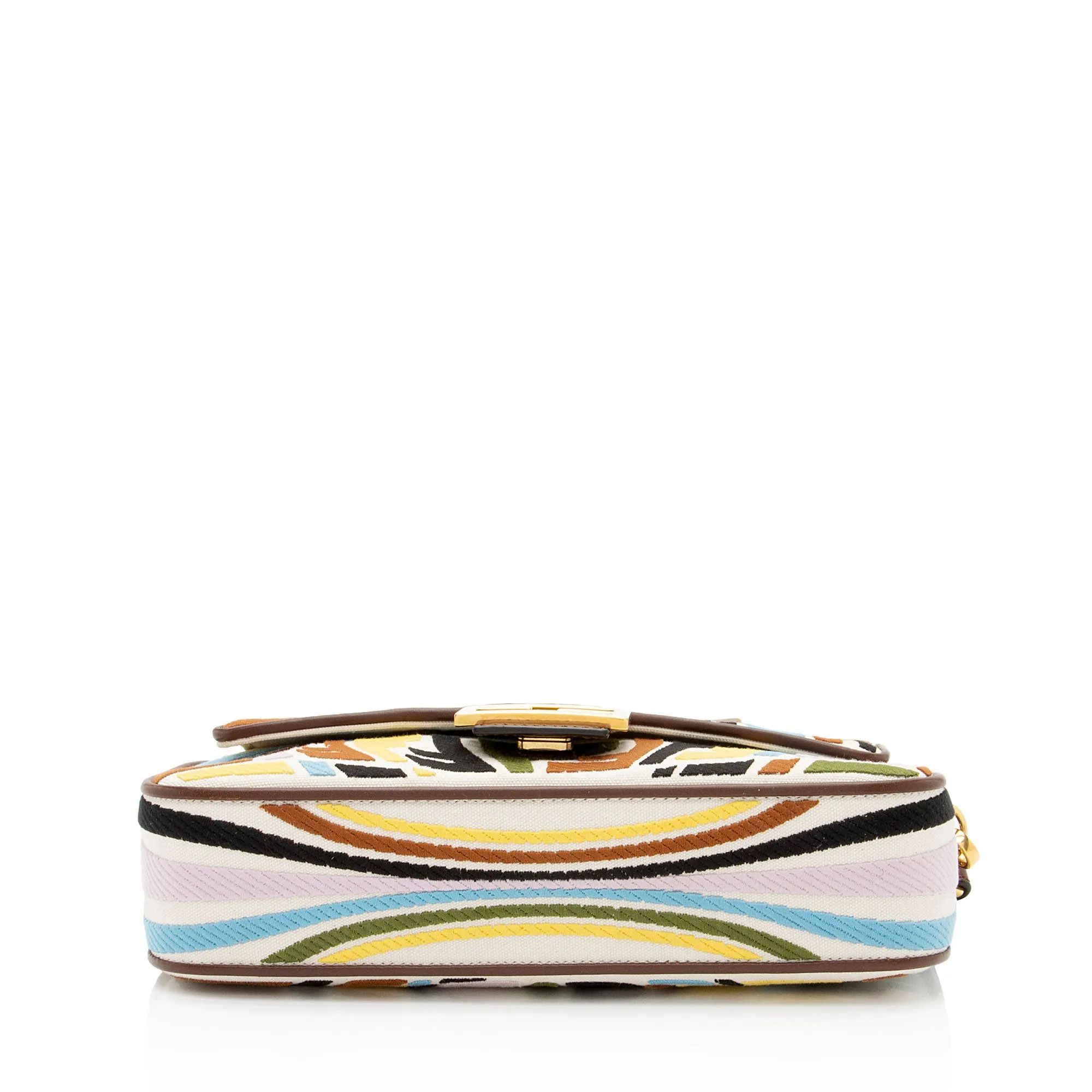 Fendi x Sara Coleman Canvas Fish Eye Medium Baguette Shoulder Bag