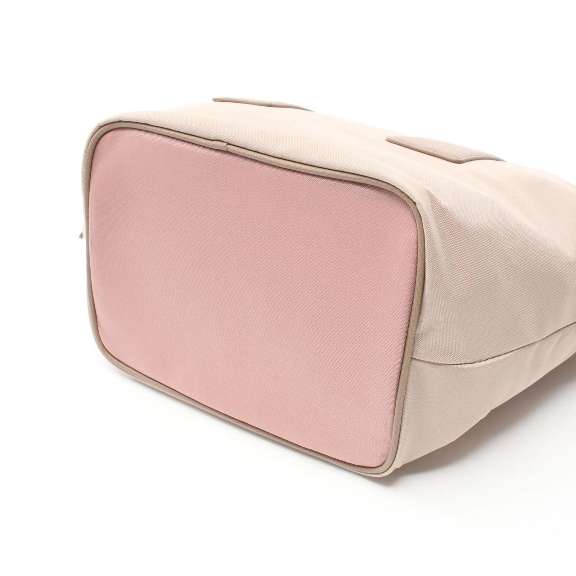 Furla  pink Leather Nylon Canvas Handbag