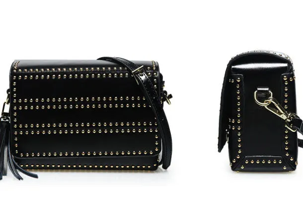 Genuine Leather crossbodybag rivet shoulder bag for women leather bag