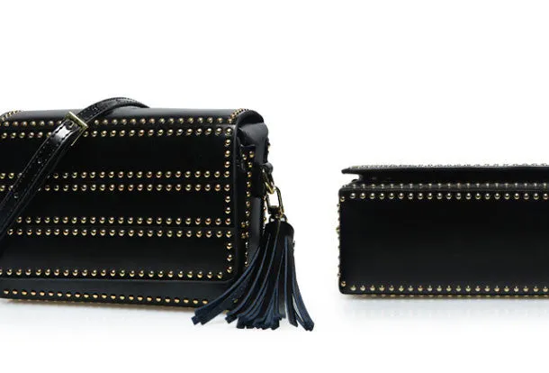 Genuine Leather crossbodybag rivet shoulder bag for women leather bag