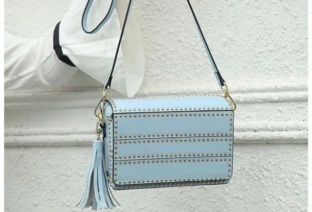 Genuine Leather crossbodybag rivet shoulder bag for women leather bag
