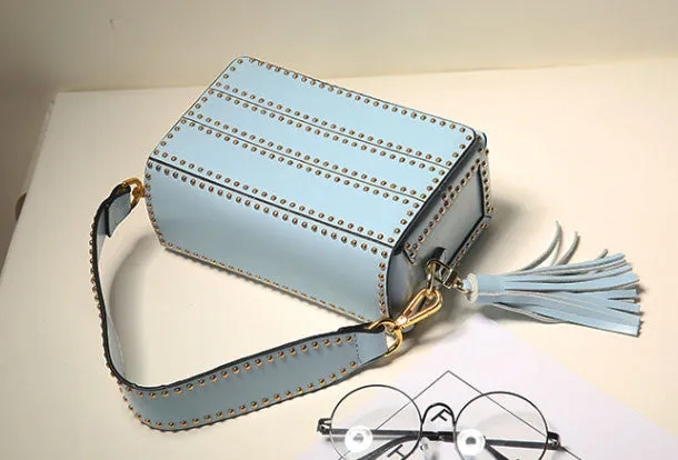 Genuine Leather crossbodybag rivet shoulder bag for women leather bag