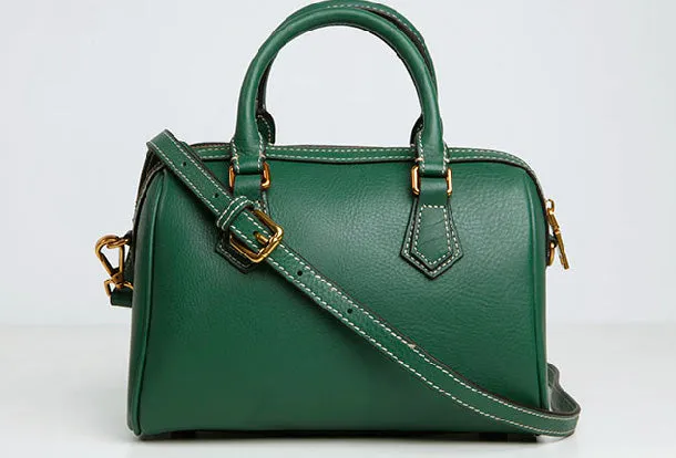 Genuine Leather Cute Women Boston Bag Handbag Shoulder Bag Crossbody Bag Leather Purse