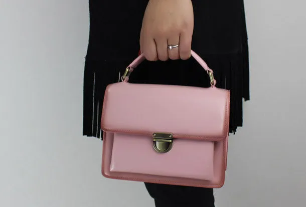 Genuine Leather handbag shoulder bag black red for women leather crossbody bag