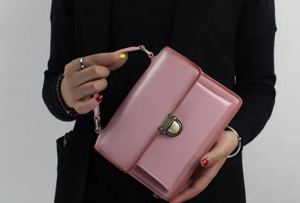 Genuine Leather handbag shoulder bag black red for women leather crossbody bag