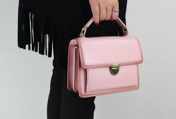 Genuine Leather handbag shoulder bag black red for women leather crossbody bag