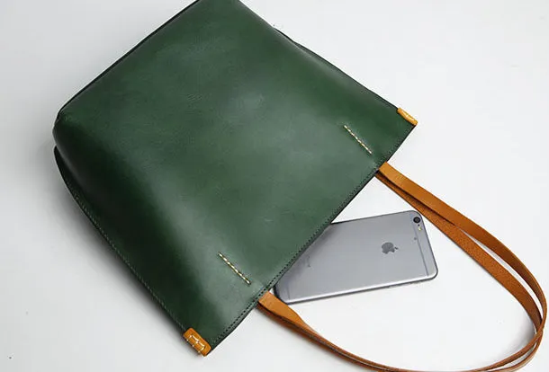 Genuine Leather Handbag Small Tote Bag Shopper Bag Shoulder Bag Purse For Women