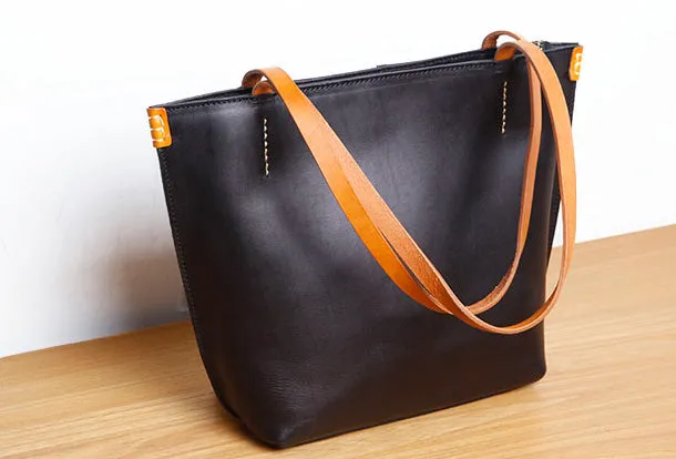 Genuine Leather Handbag Small Tote Bag Shopper Bag Shoulder Bag Purse For Women