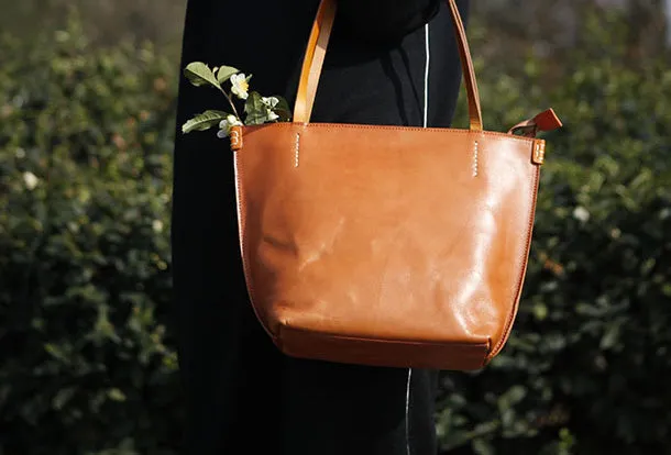 Genuine Leather Handbag Small Tote Bag Shopper Bag Shoulder Bag Purse For Women