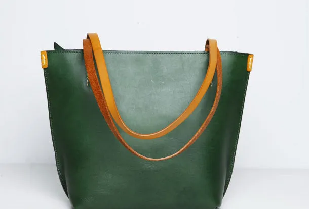 Genuine Leather Handbag Small Tote Bag Shopper Bag Shoulder Bag Purse For Women
