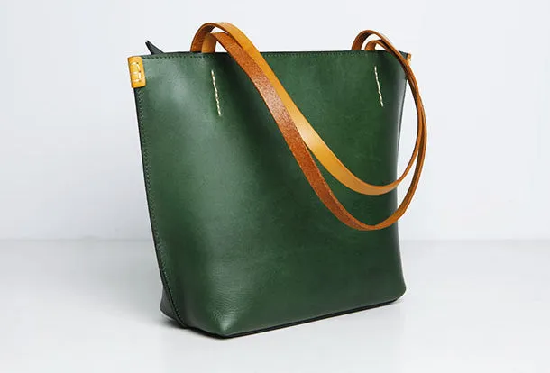 Genuine Leather Handbag Small Tote Bag Shopper Bag Shoulder Bag Purse For Women