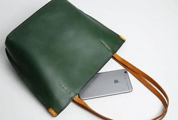 Genuine Leather Handbag Small Tote Bag Shopper Bag Shoulder Bag Purse For Women