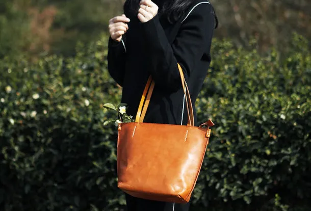 Genuine Leather Handbag Small Tote Bag Shopper Bag Shoulder Bag Purse For Women