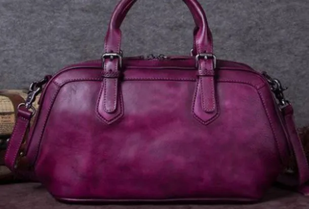 Genuine Leather Handbag Vintage Crossbody Bag Shoulder Bag Purse For Women