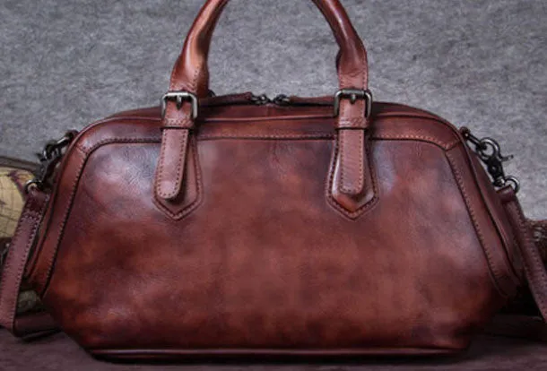 Genuine Leather Handbag Vintage Crossbody Bag Shoulder Bag Purse For Women