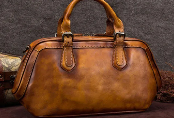 Genuine Leather Handbag Vintage Crossbody Bag Shoulder Bag Purse For Women