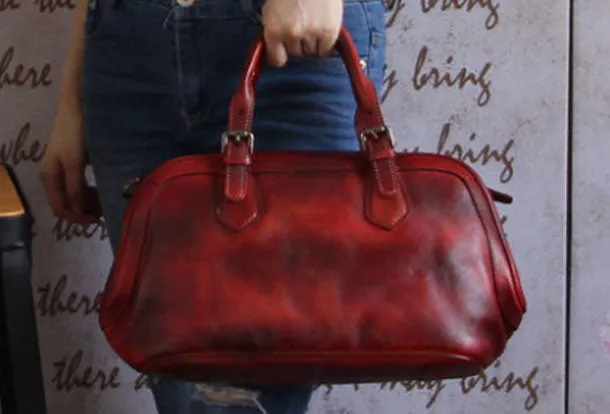 Genuine Leather Handbag Vintage Crossbody Bag Shoulder Bag Purse For Women