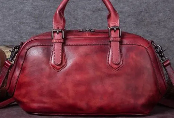 Genuine Leather Handbag Vintage Crossbody Bag Shoulder Bag Purse For Women
