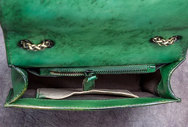 Genuine Leather Handbag Vintage Cube Crossbody Bag Shoulder Bag Clutch Purse For Women