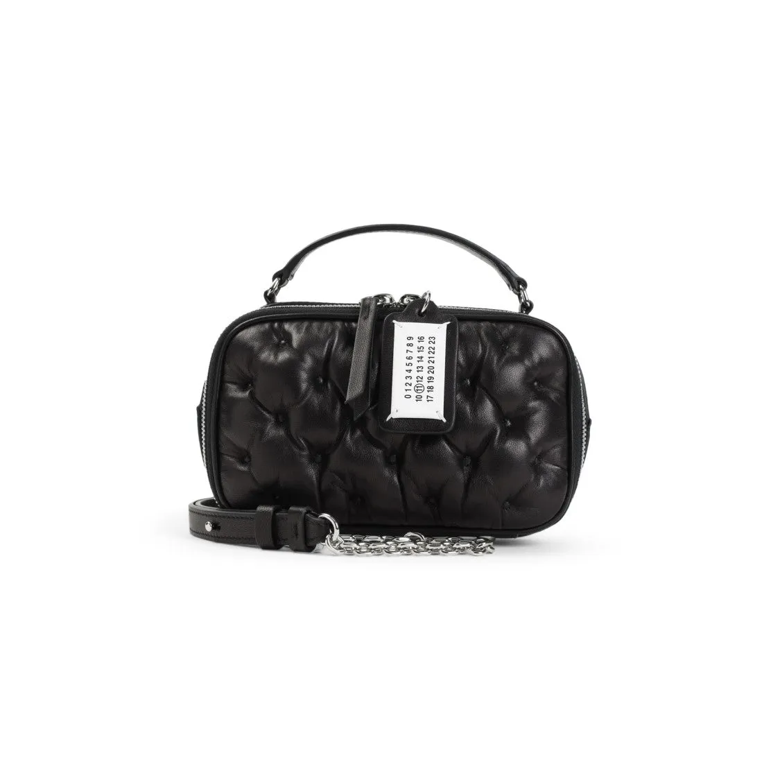 Glam Slam Camera Belt Mini Black Leather Handbag