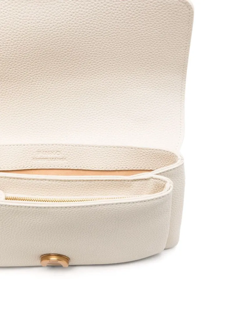 Grained Leather Foldover Bag