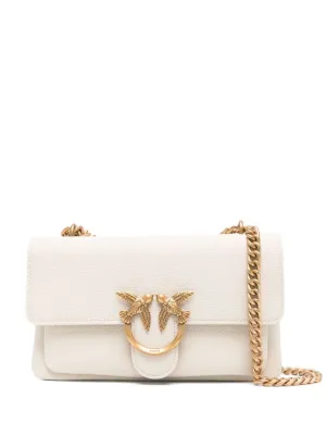 Grained Leather Foldover Bag