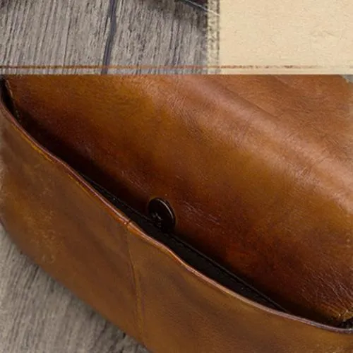 Green Vintage Ladies Leather Small Satchel Shoulder Bag Purse Brown Side Bag for Women