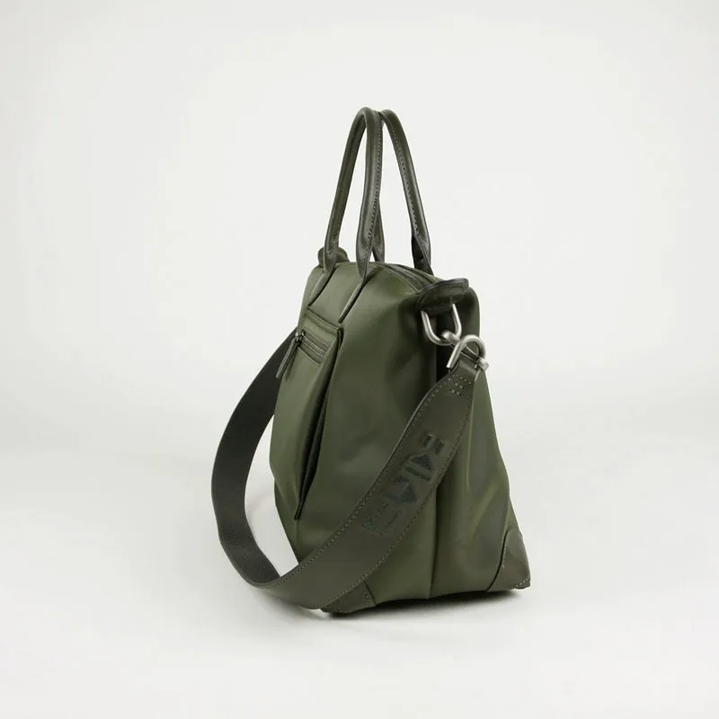 Green Womens Nylon Shoulder Tote Green Nylon Handbag Shoulder Purse for Ladies