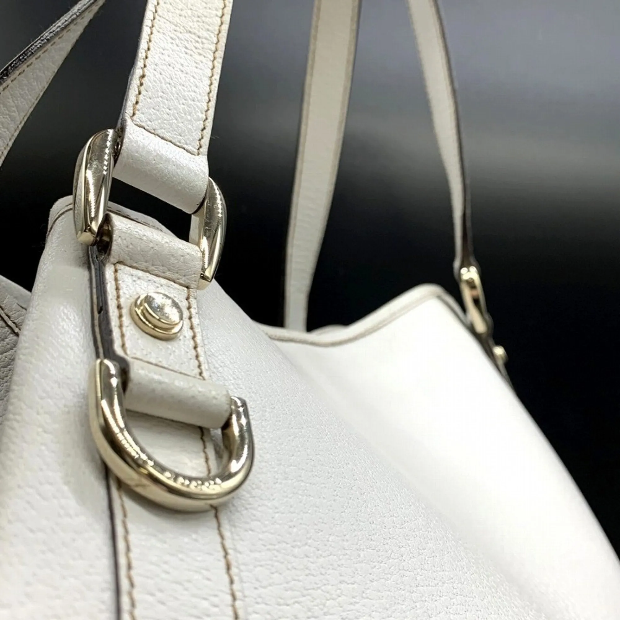 Gucci Abbey Leather Shoulder Bag Tote Bag (Pre-Owned)