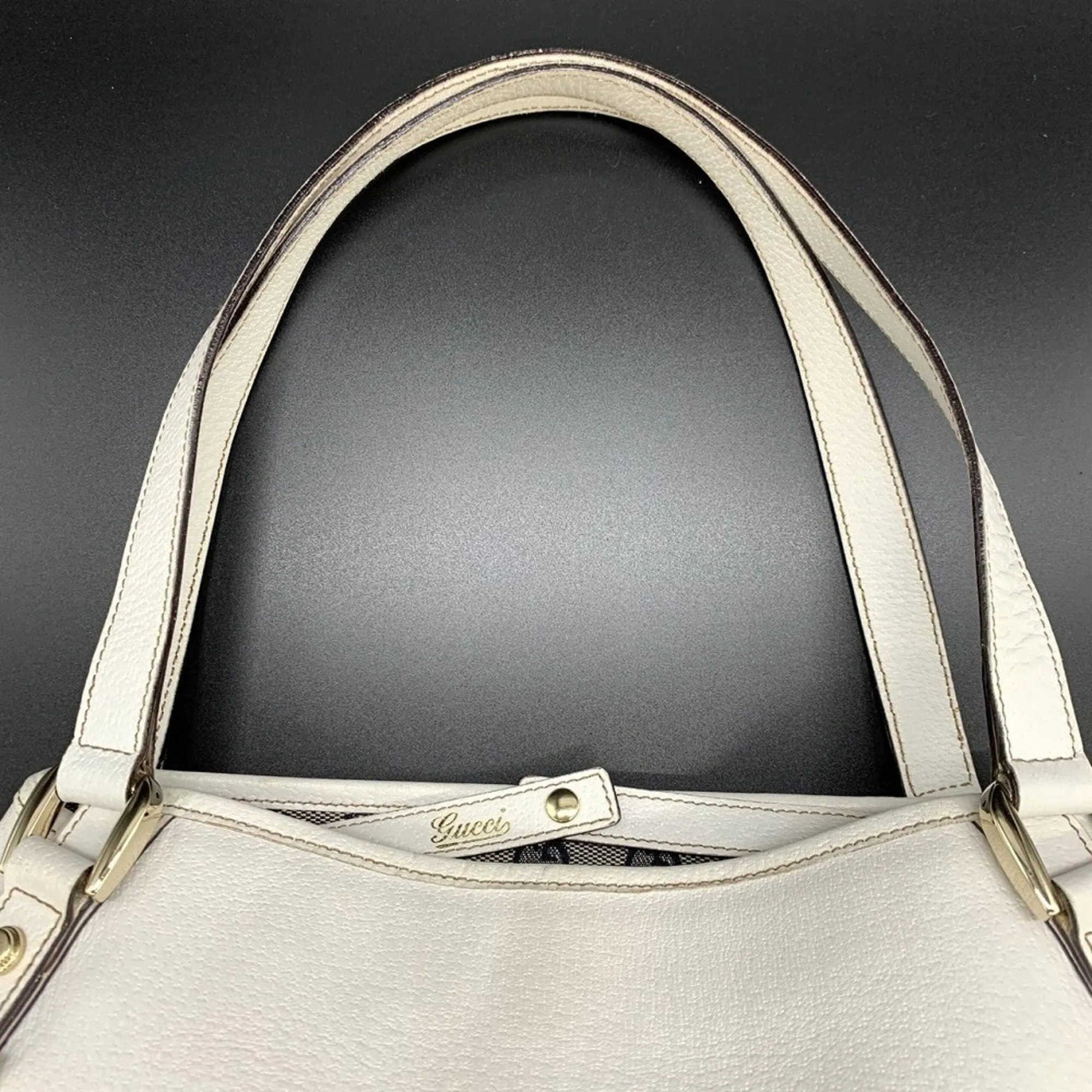 Gucci Abbey Leather Shoulder Bag Tote Bag (Pre-Owned)