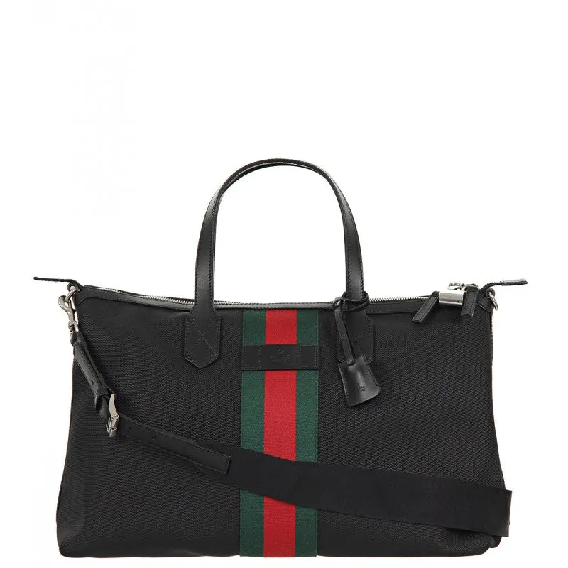 Gucci Black techno canvas duffle bag
