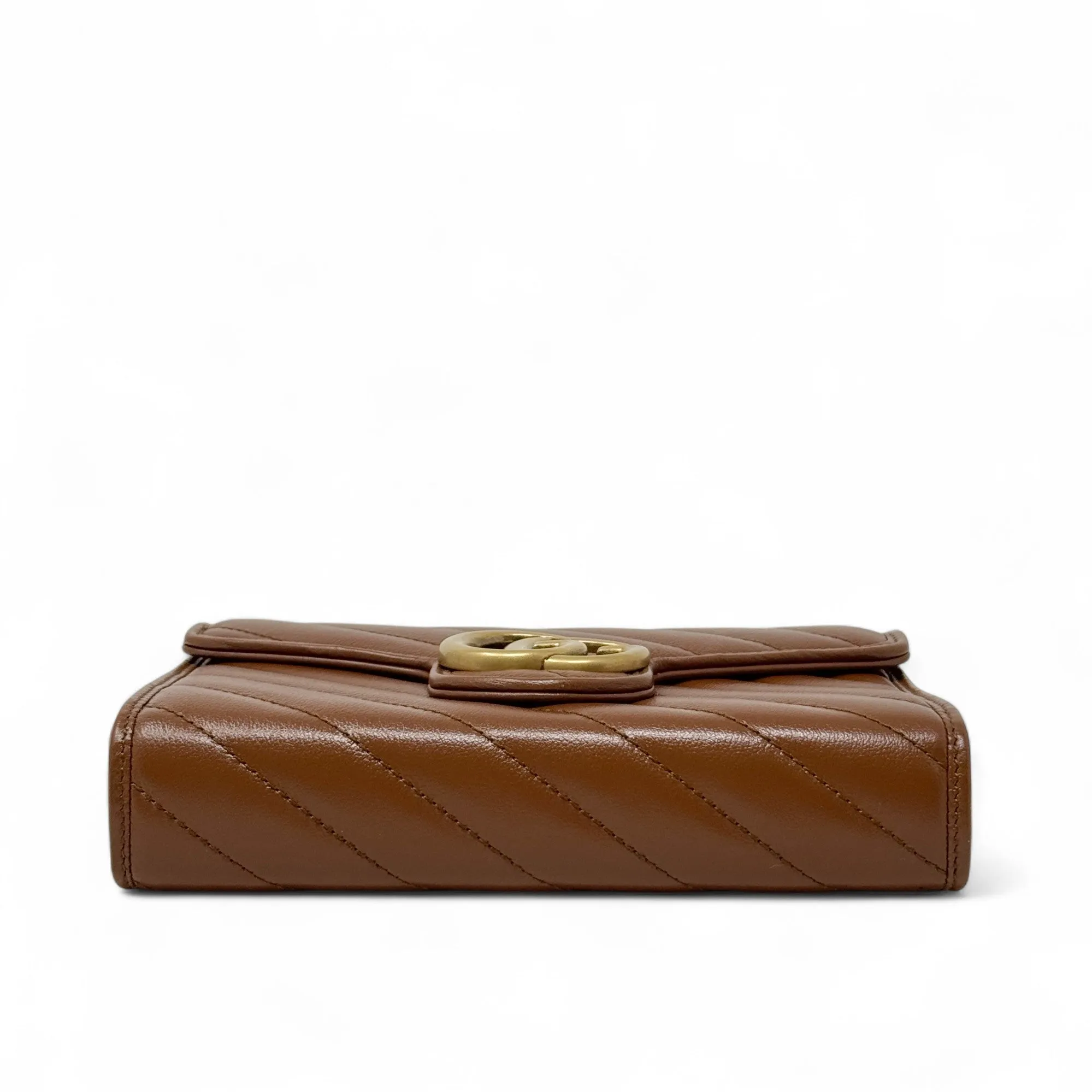Gucci Brown Marmont Wallet On Chain