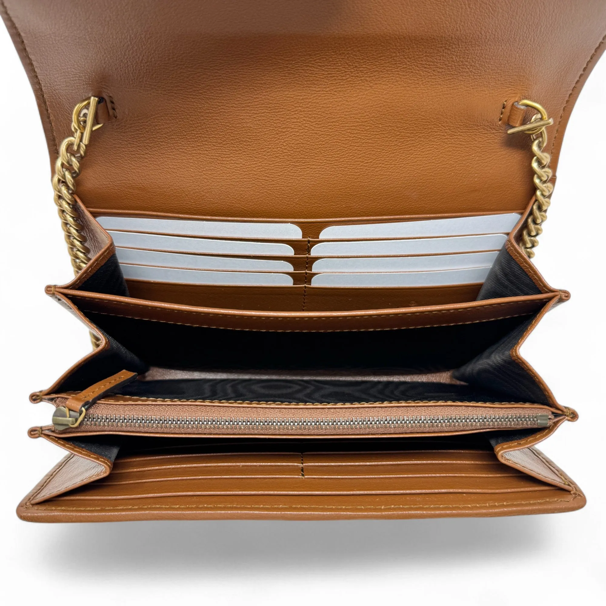 Gucci Brown Marmont Wallet On Chain