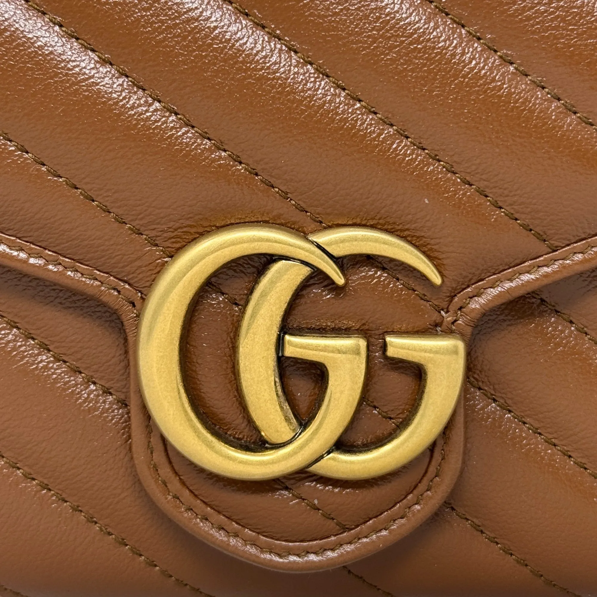 Gucci Brown Marmont Wallet On Chain