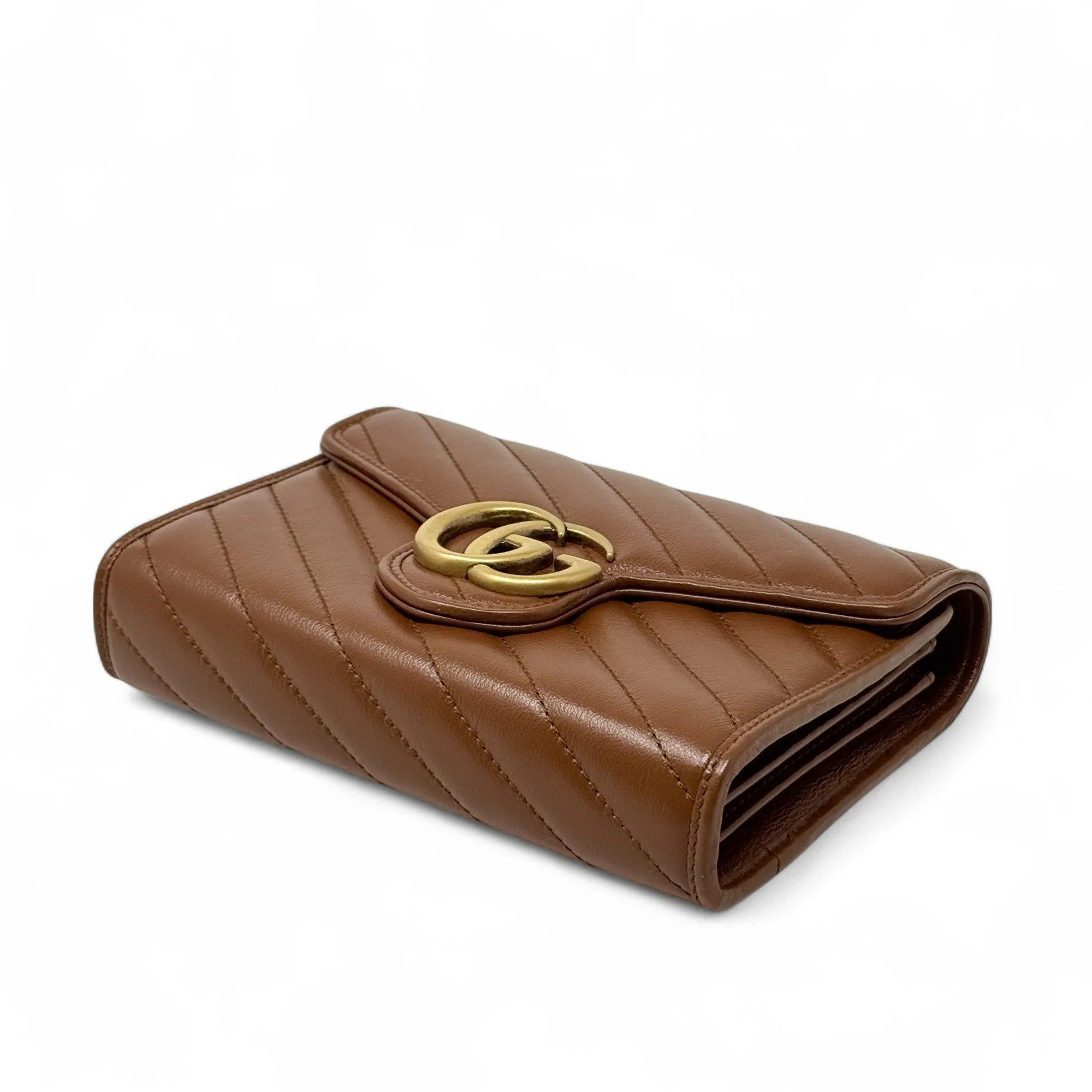 Gucci Brown Marmont Wallet On Chain