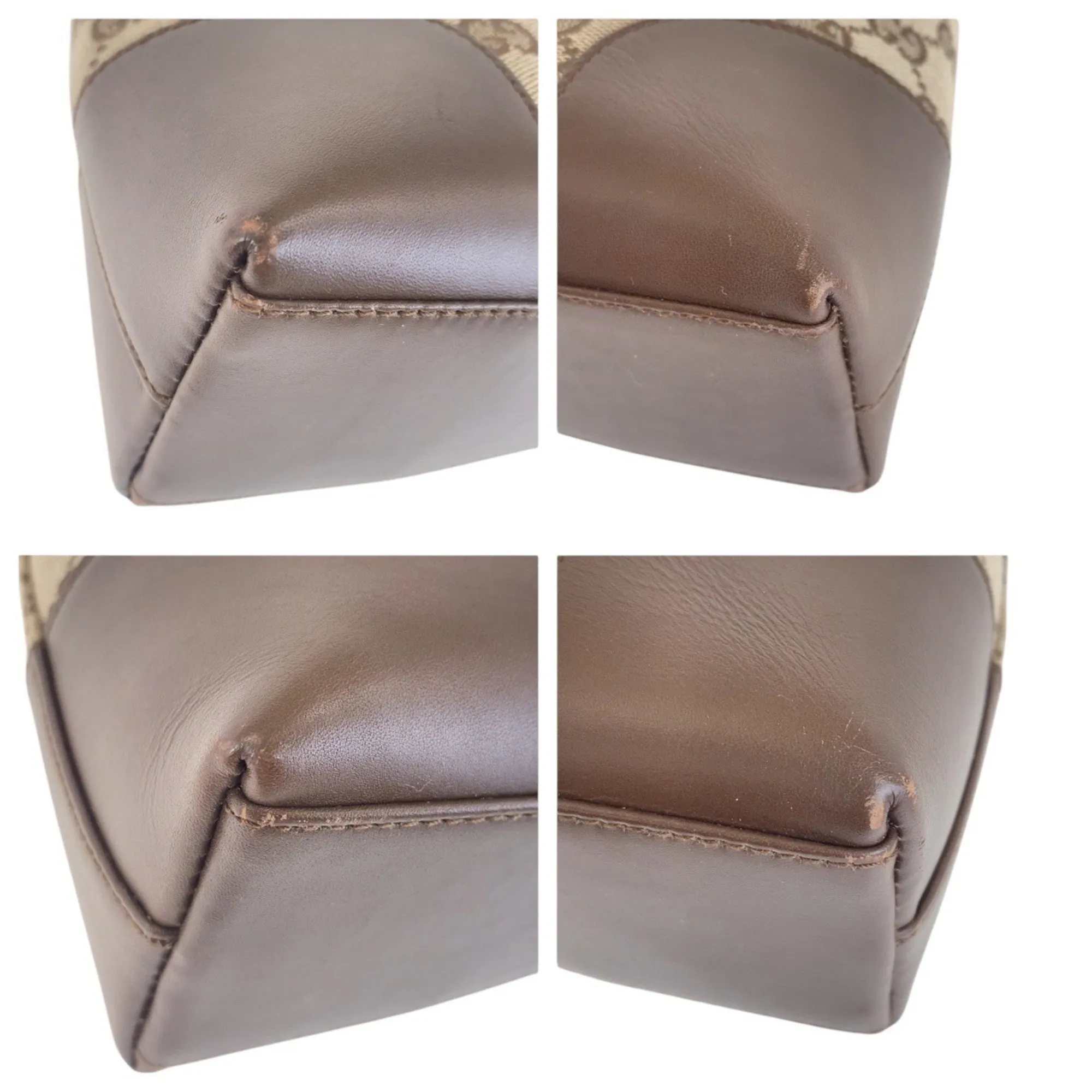 Gucci Gg Canvas Gg Canvas Leather Handbag Shoulder Bag (Pre-Owned)