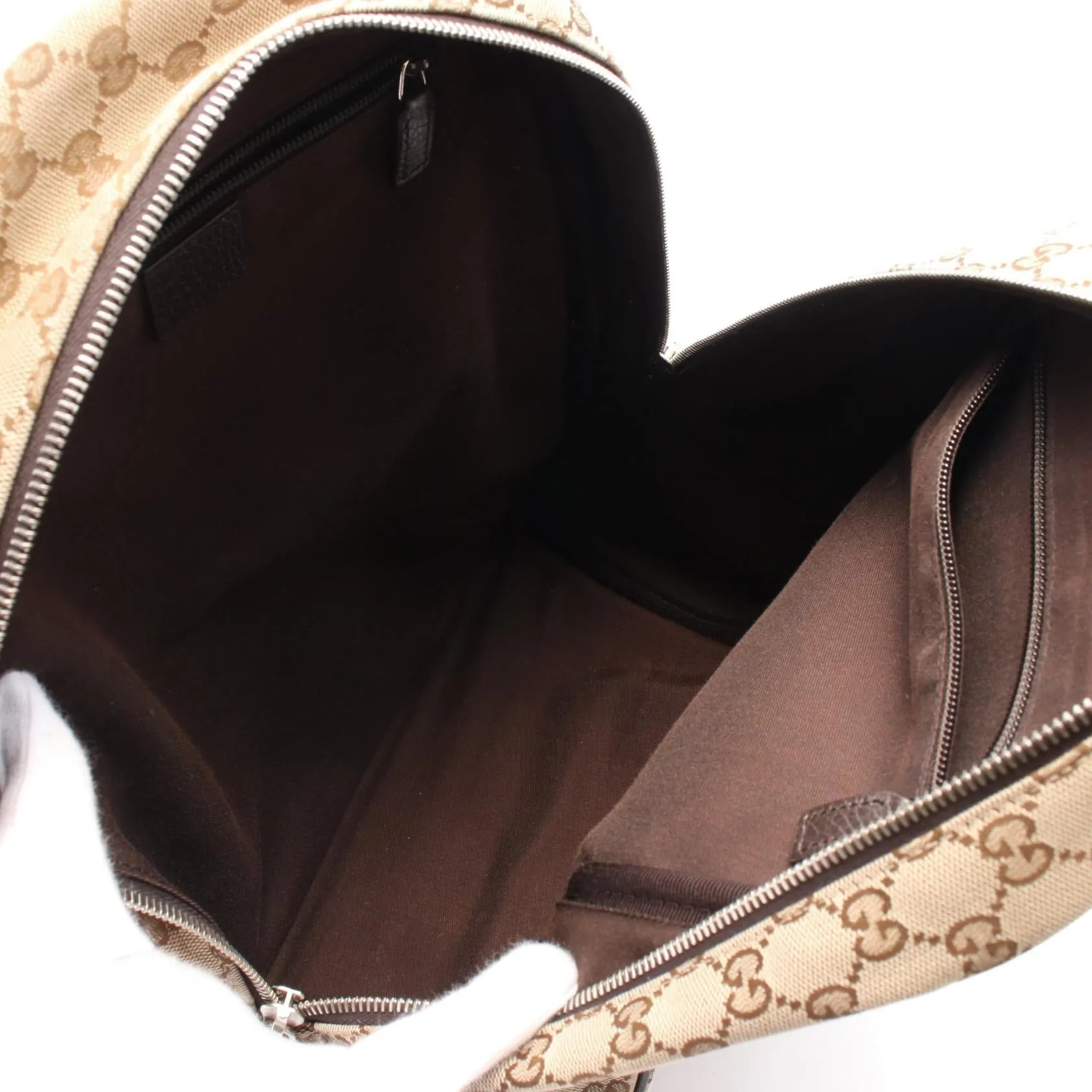 Gucci GG Canvas Leather Backpack