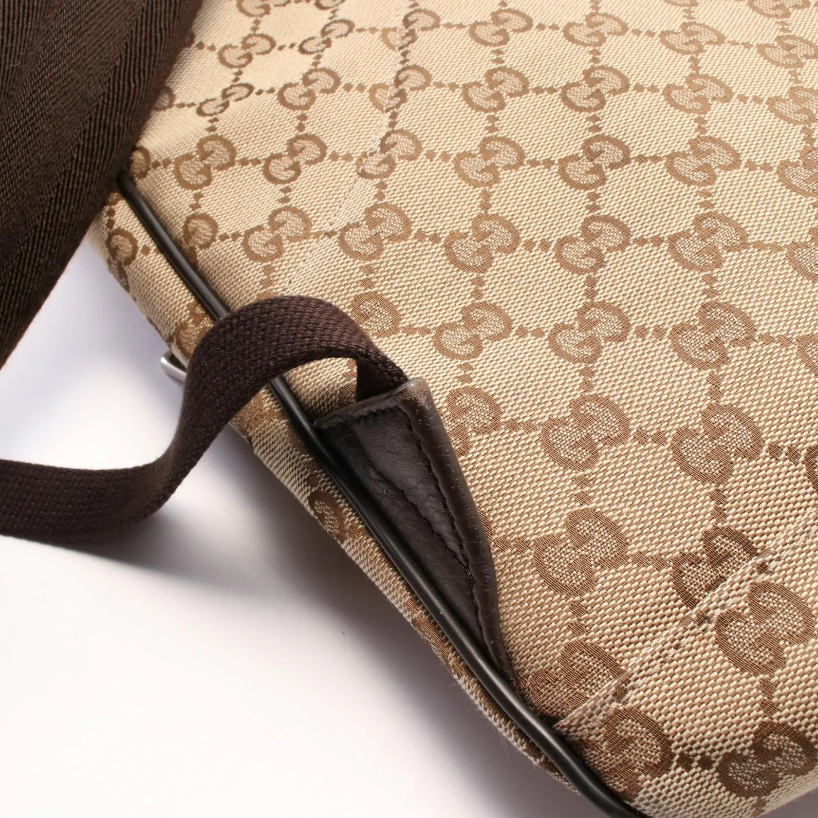 Gucci GG Canvas Leather Backpack
