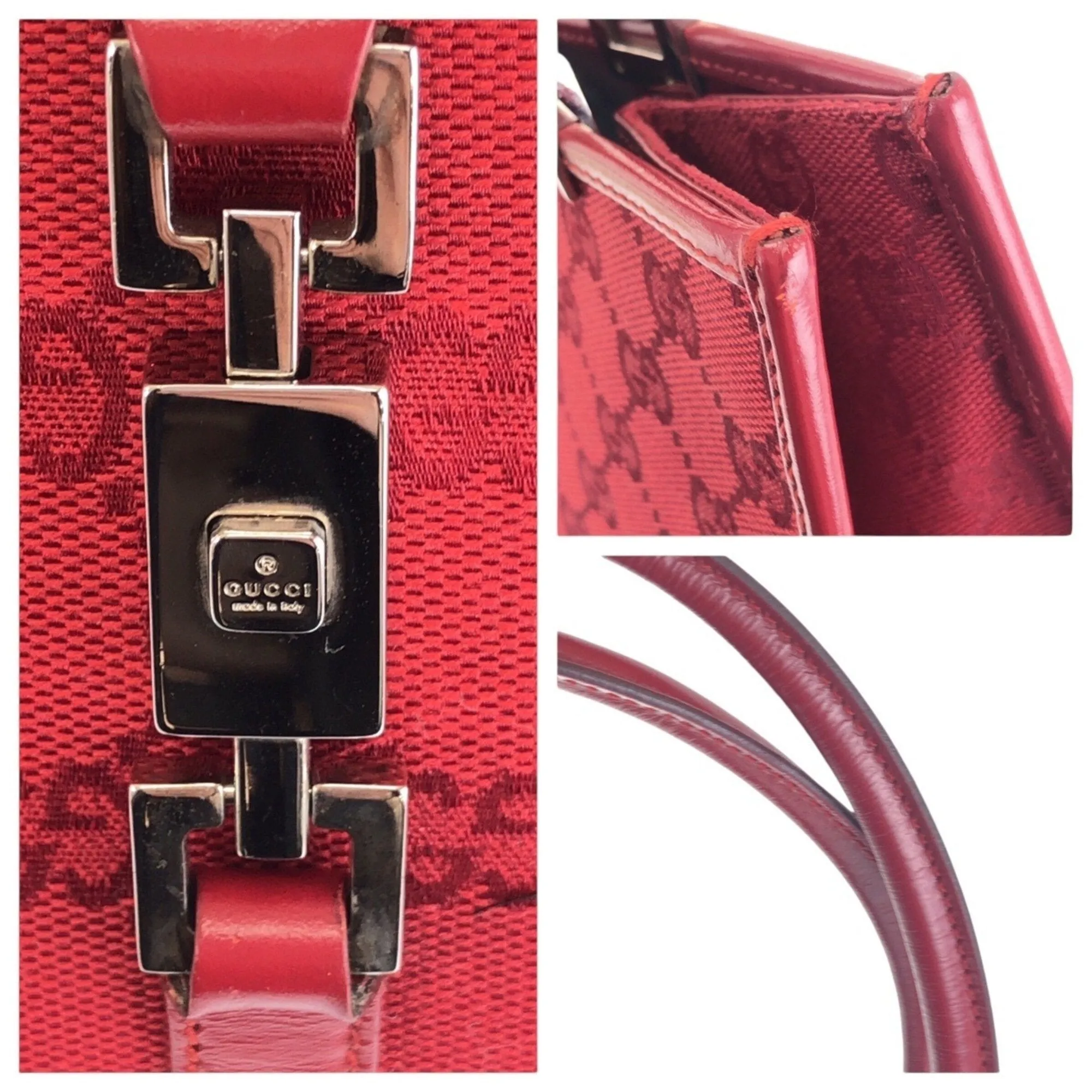 Gucci Gg Canvas Leather Handbag Shoulder Bag (Pre-Owned)