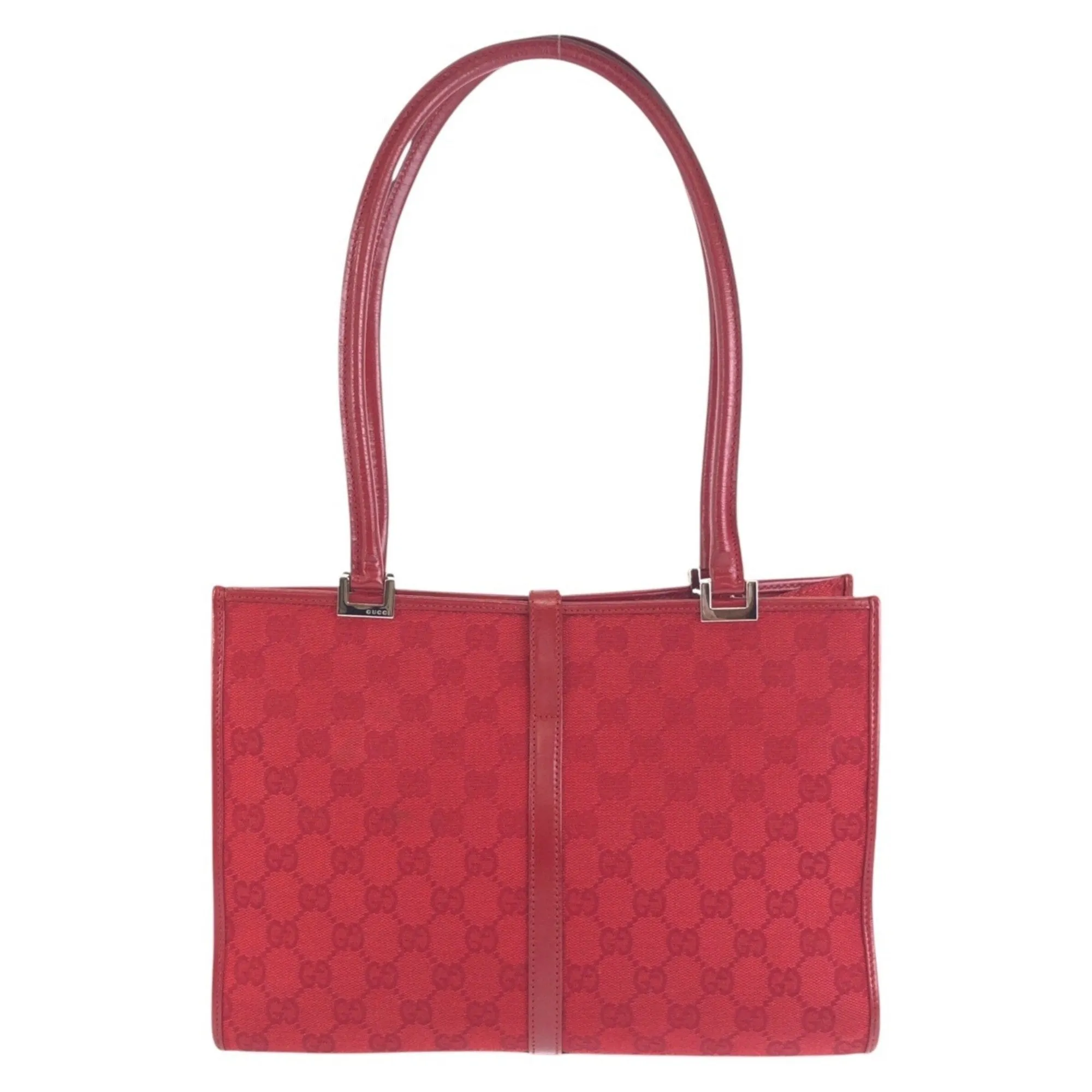 Gucci Gg Canvas Leather Handbag Shoulder Bag (Pre-Owned)