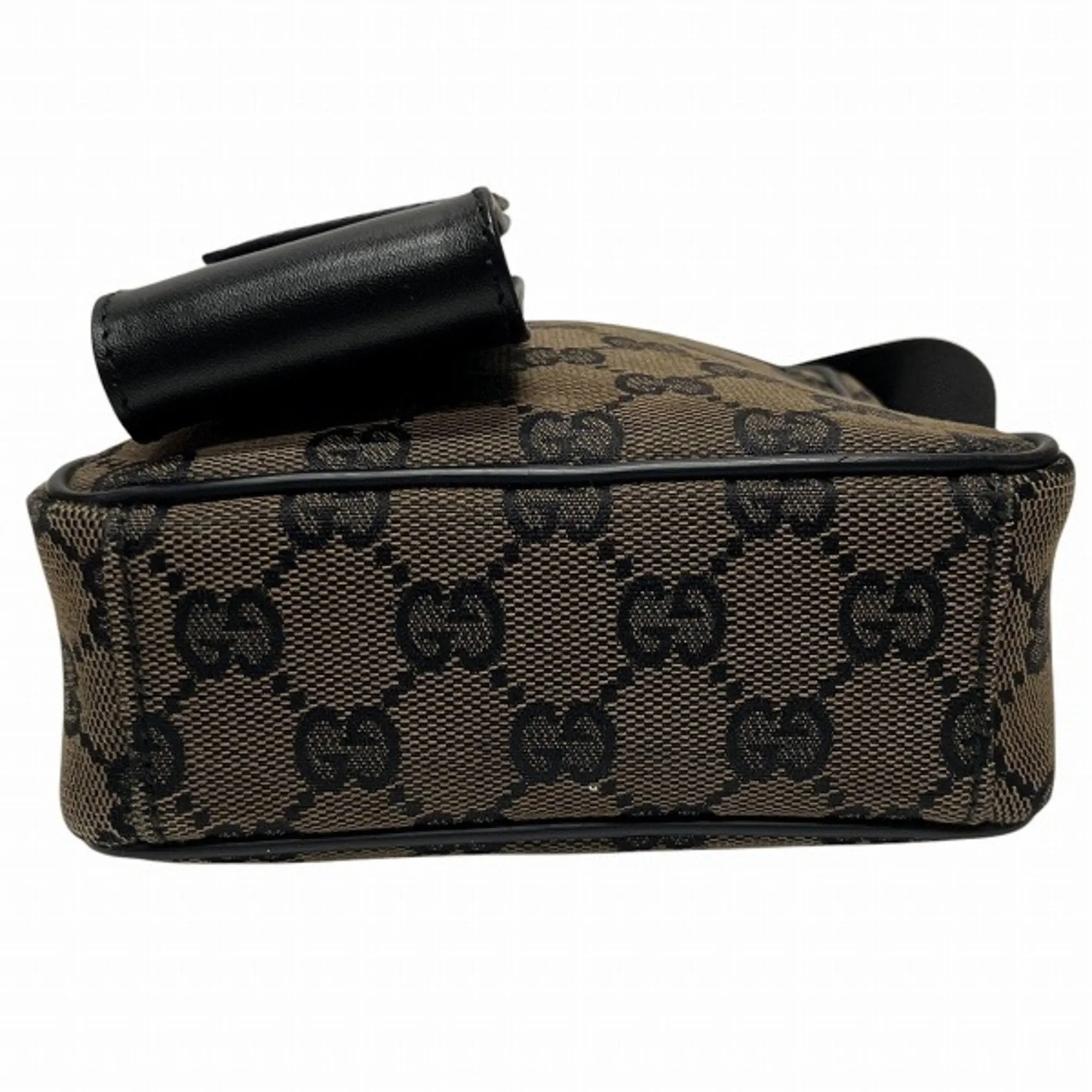 Gucci  Gg Canvas Leather Pochette Shoulder Bag (Pre-Owned)