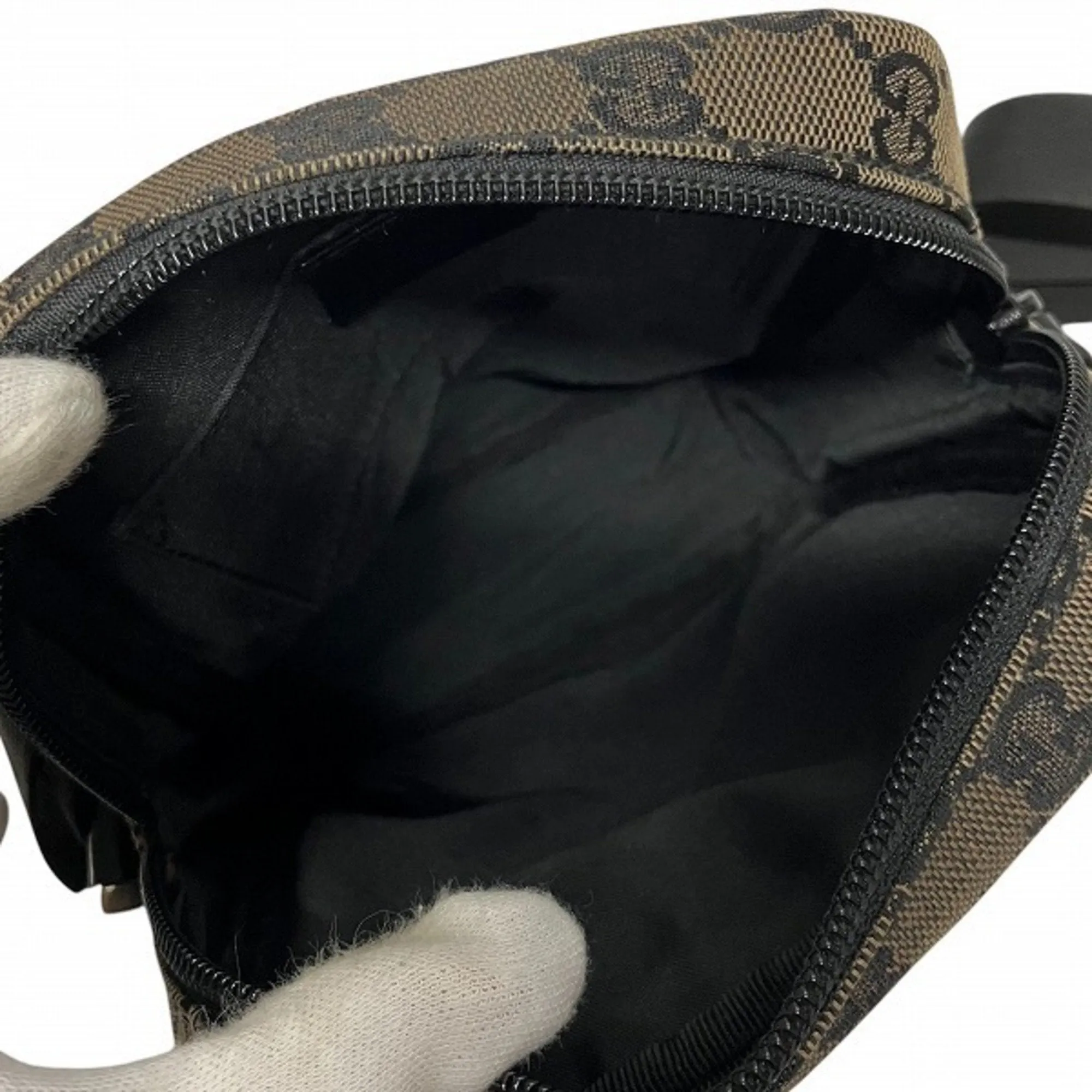 Gucci  Gg Canvas Leather Pochette Shoulder Bag (Pre-Owned)