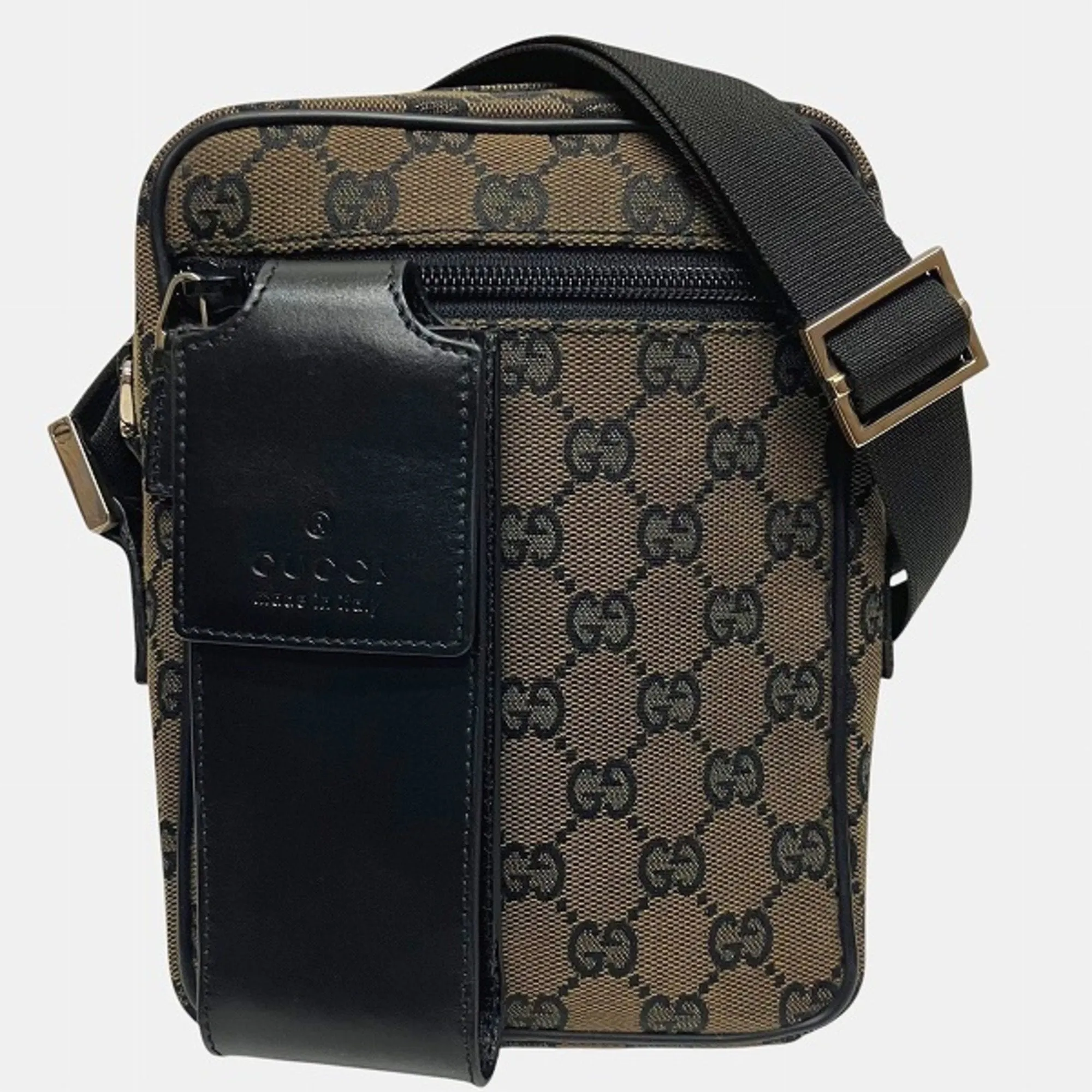Gucci  Gg Canvas Leather Pochette Shoulder Bag (Pre-Owned)