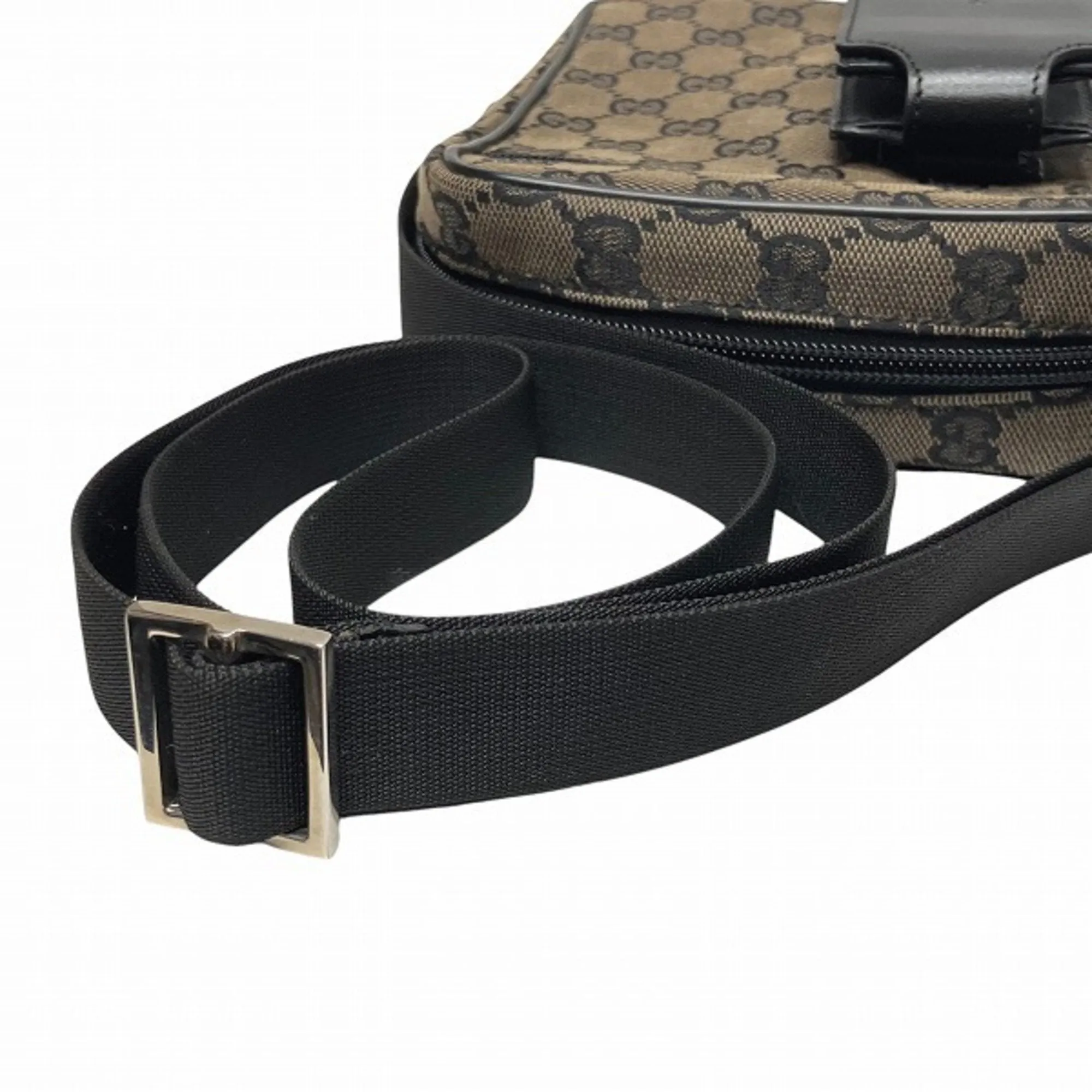 Gucci  Gg Canvas Leather Pochette Shoulder Bag (Pre-Owned)