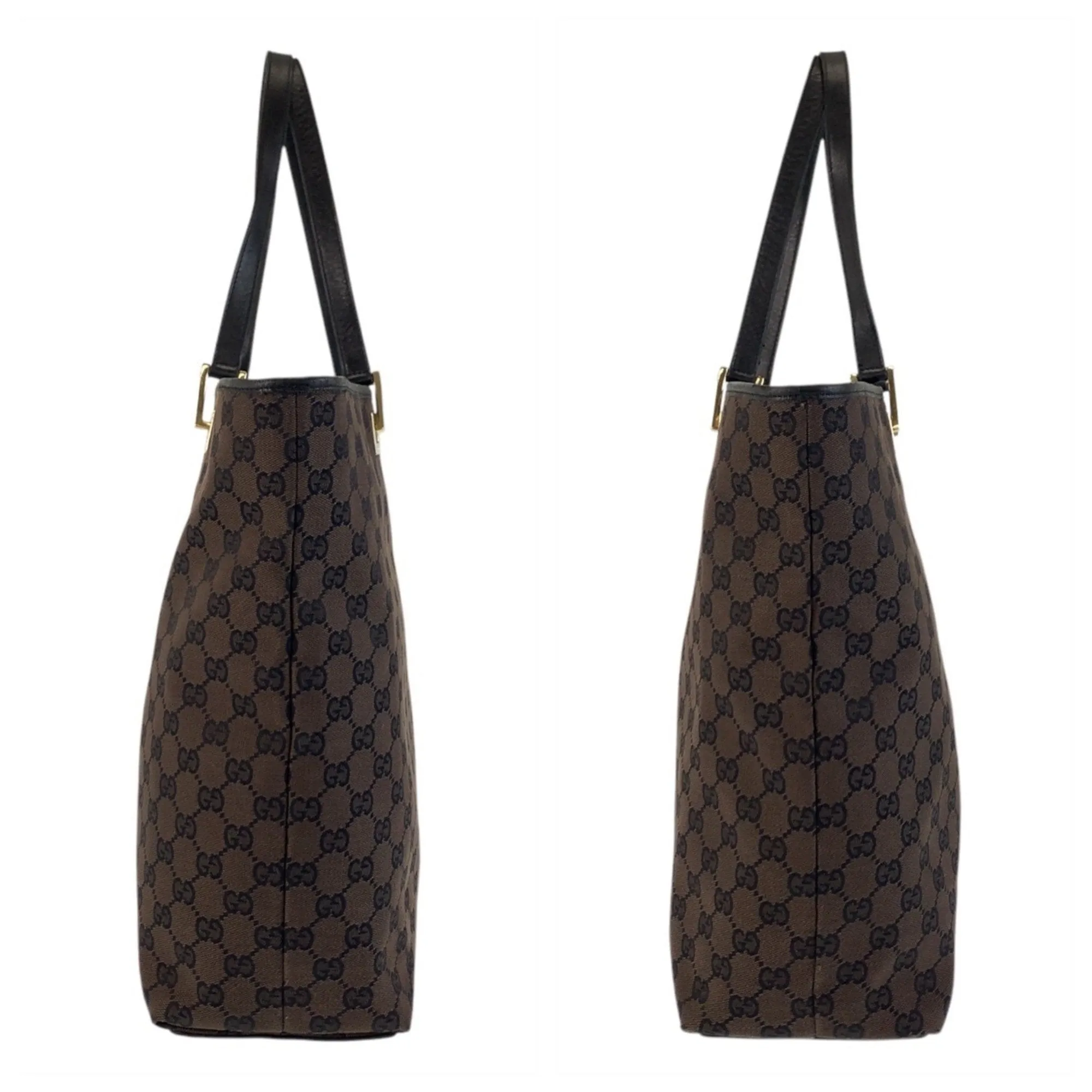 Gucci Gg Canvas Leather Shoulder Bag Tote Bag (Pre-Owned)