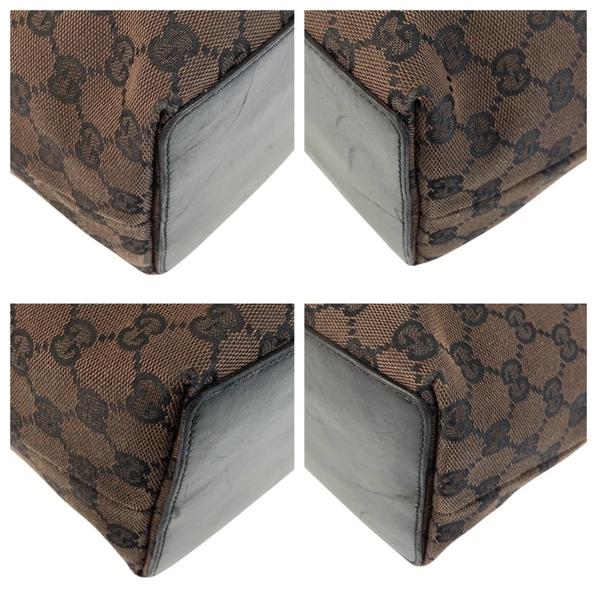 Gucci Gg Canvas Leather Shoulder Bag Tote Bag (Pre-Owned)