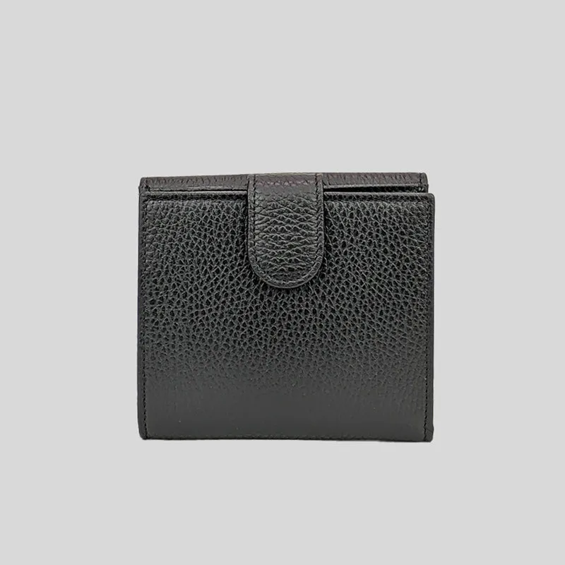 GUCCI Interlock GG Bifold Leather Wallet Black 615525
