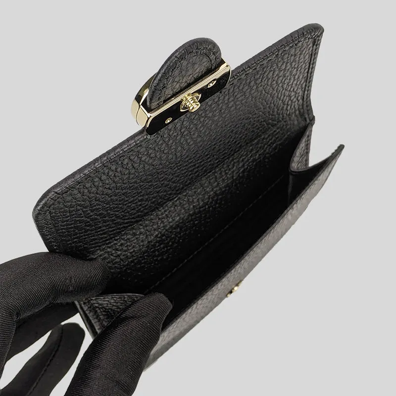 GUCCI Interlock GG Bifold Leather Wallet Black 615525